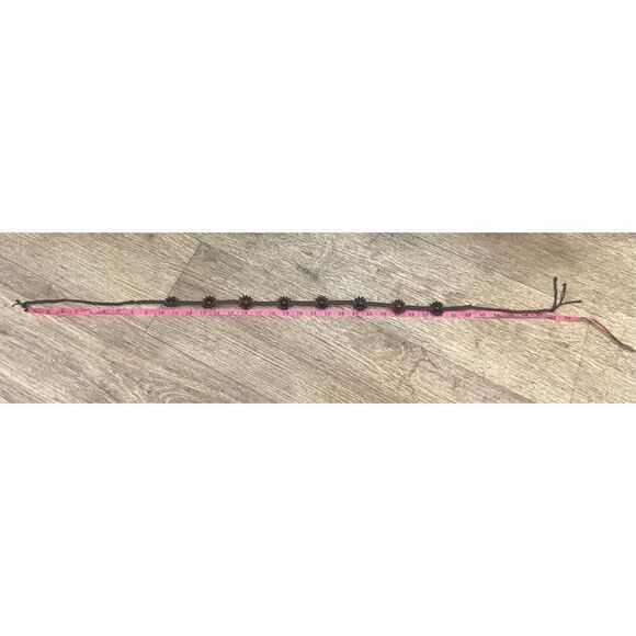 Boho Brown Flower Beaded Belt Small - Picture 2 of 3